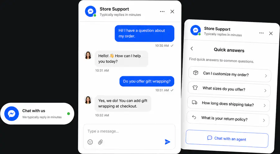 Messenger chat ecommerce feature preview