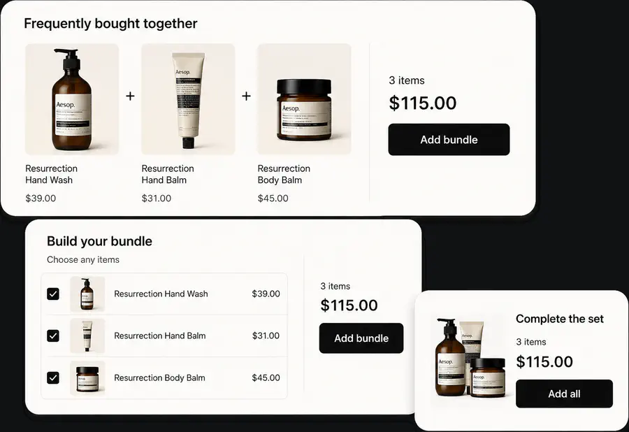 Bought together ecommerce feature preview