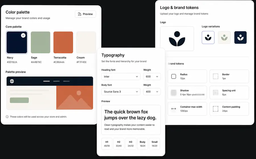 Branding controls ecommerce feature preview