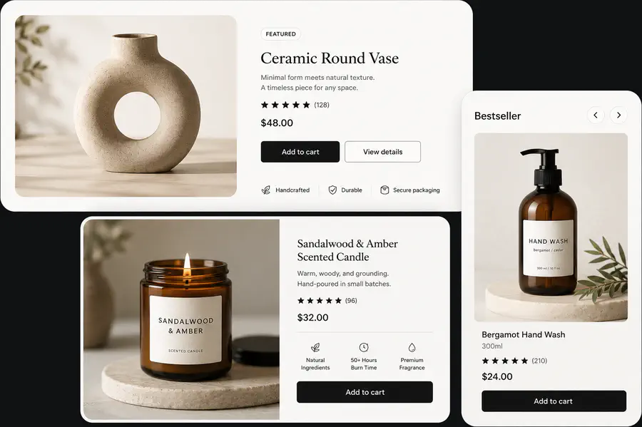Featured product ecommerce feature preview