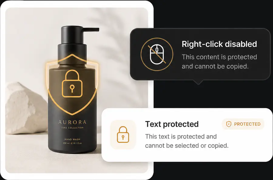 Copy protection ecommerce feature preview