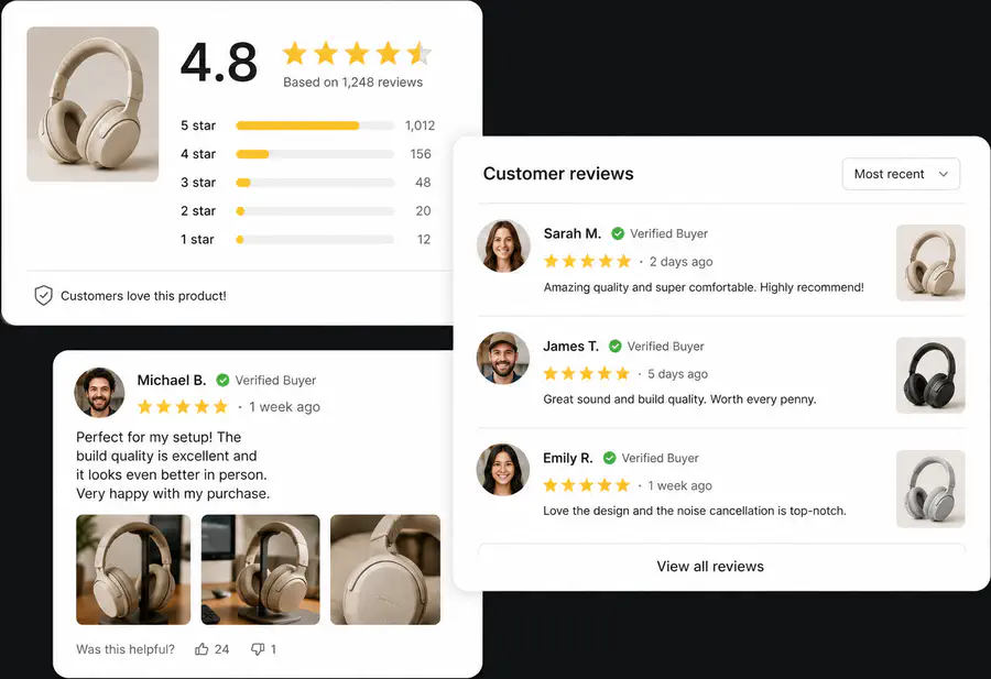 Review app support ecommerce feature preview