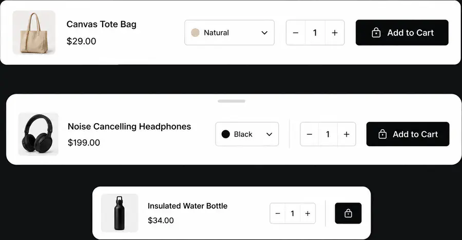 Sticky add-to-cart ecommerce feature preview