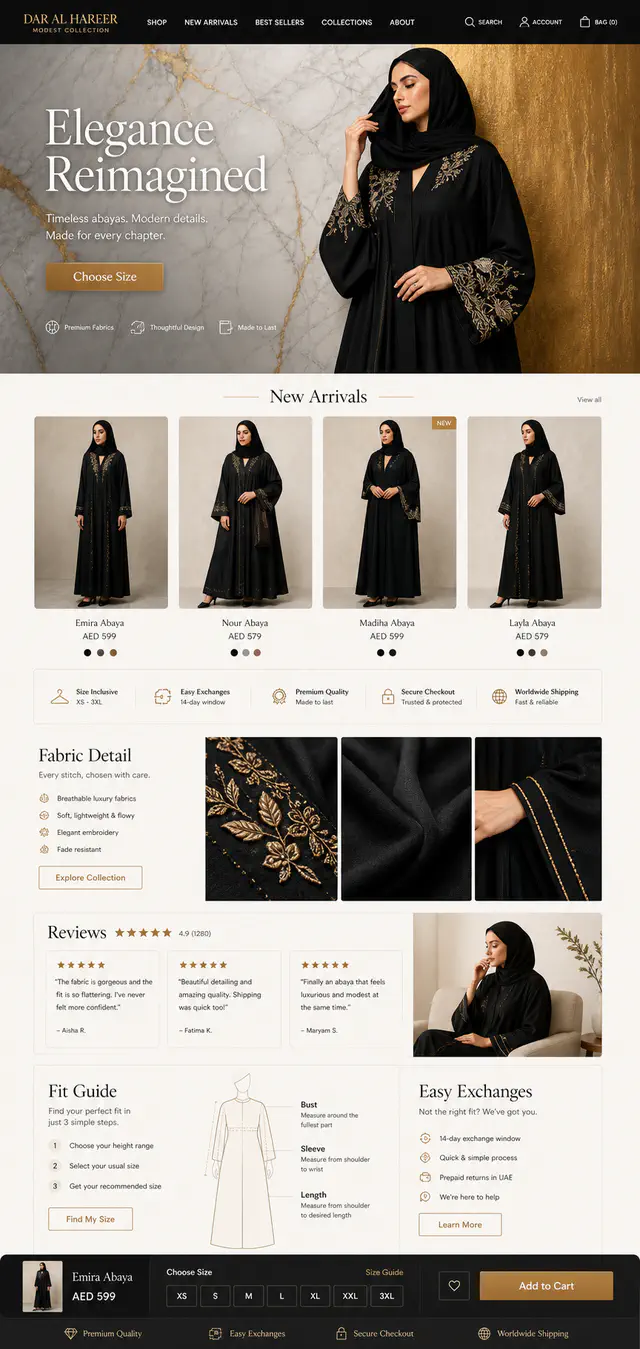 Modest Fashion Website Design