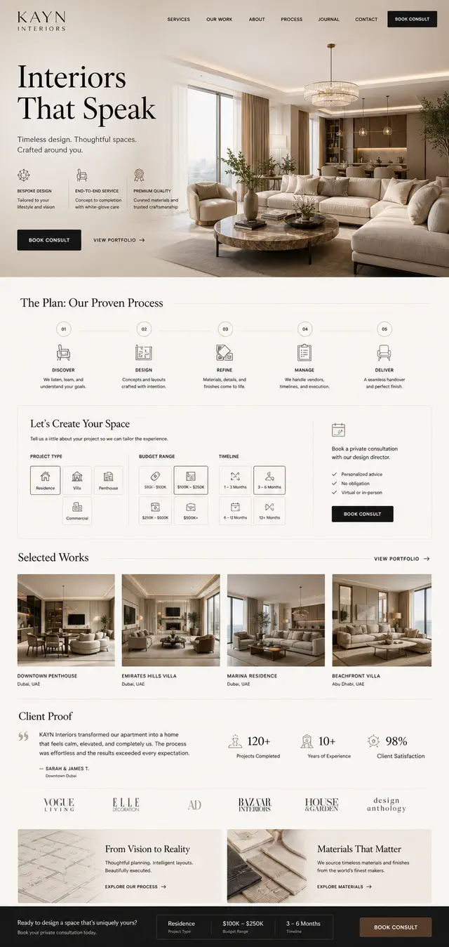 Interior Design Website Design