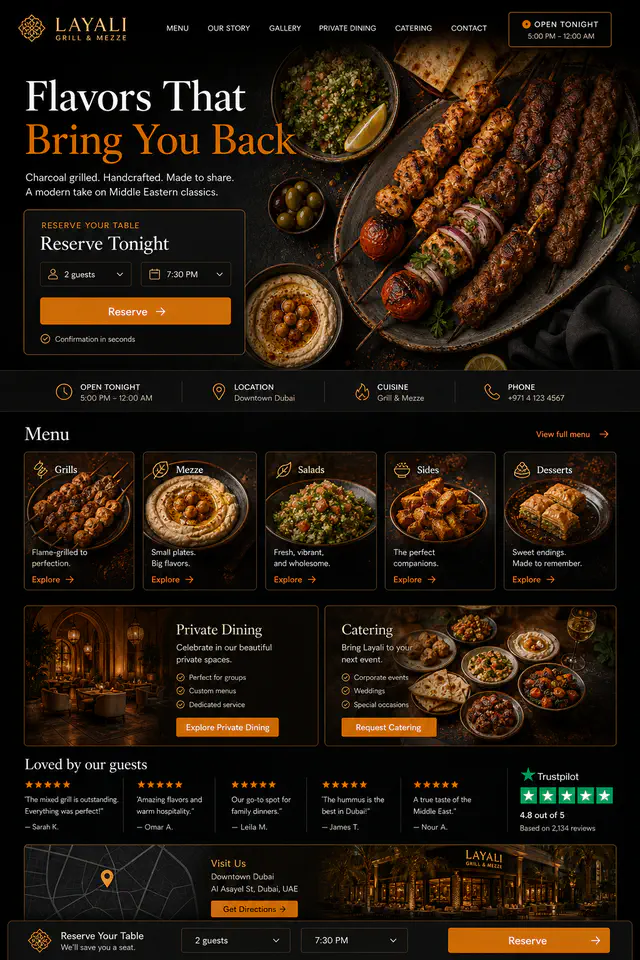 Restaurant Website Design