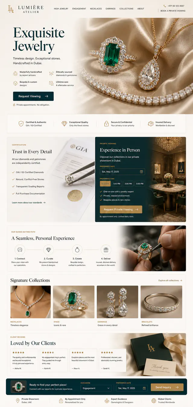 Fine Jewelry Website Design